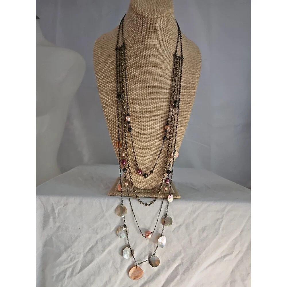 Avon Multistrand Shell Disk Necklace set 2007